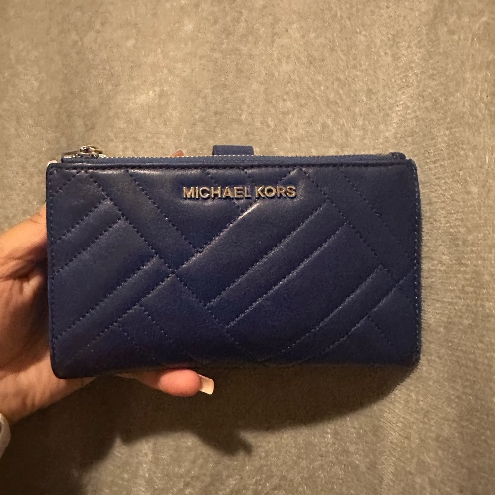 Michael Kors Navy Quilted Wallet